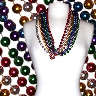 33 12mm Round Assorted Colored Mardi Gras Bead Case