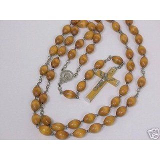 Oval Shape Big Wooden Beads Rosary 23 Long Everything