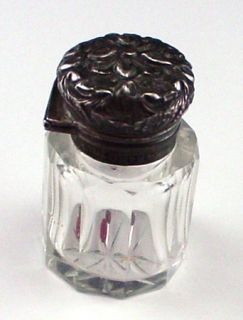 Antique Hallmarked Sterling Hinged Lid Miniature Perfume Bottle