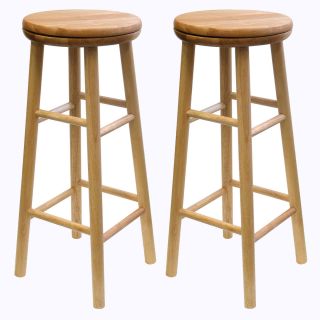  30 High Swivel Wooden Stools in Natural Color by Winsome Wood