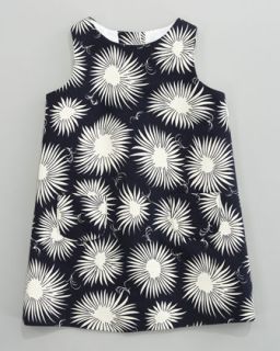 Milly Minis Aster Print Faille Dress, Navy   