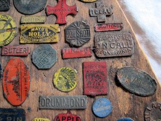 Vtg Lot Tobacco Tags Collection Mounted on Board Antique Advertising