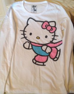  Hello Kitty Girls Sz XLarge 14 Snow Skate Winter Long Sleeve Tee Shirt