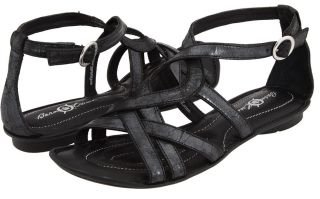 Womens Shoes Born Lark Strappy Sandals Leather Black Nero Washed