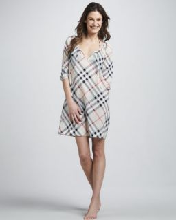 T62TJ Burberry Exploded Check Coverup Dress