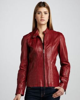 Bagatelle Leather Scuba Jacket   