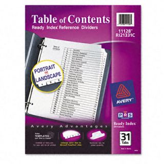 Avery Ready Index Classic Tab Titles 31 Tab 1 31 Letter Black White 31