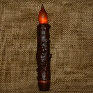 This grubby candle light is 6 1/2 inches tall by 1 inch wide. The