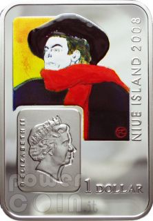 Silver Coin Henri de Toulouse Lautrec Niue Island 2008