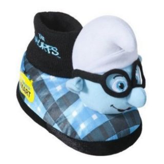 Smurfs Toddler Boys Plush Blue Smurf Slippers Sock Top
