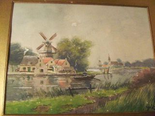  Belgian Painting Watercolor Signed Henry Janlet Dutch School