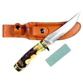 RUKO 3 1/4 Inch Blade Skinning Knife with Delrin Deer Horn