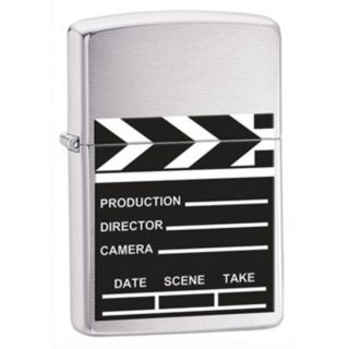 Hollywood Movie Director Clapboard Clap Board Brushed Chrome Zippo