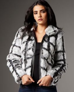 Parker Leather Fur Crisscross Jacket   