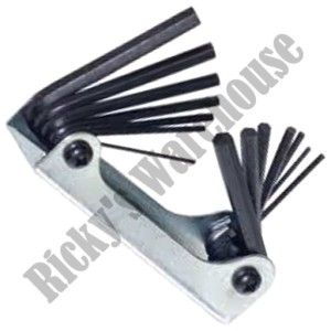 New 14 PC Folding Fold Up Hex Allen Key Wrench Set SAE mm Metric Hand