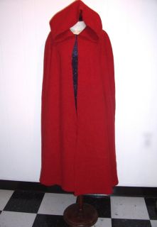 Little Red Riding Hood Rustic Wool Cape Cloak Closure Options Washable