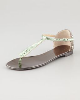 Embossed Ankle Strap Sandal  