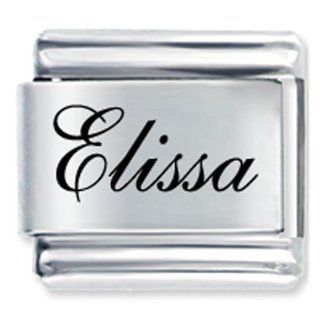 Pugster Edwardian Script Font Name Elissa Italian Charm Bracelet