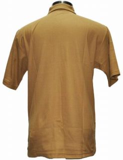 Hawaiian Tropic Camp Style Button Front Camel Golf Shirt Medium New