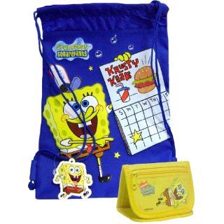 Krusty Krab Spongebob Squarepants Blue Drawstring Bag