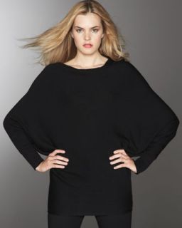 Vince French Terry Wedge Sweater, Black   