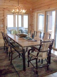  Dining Set Table Chairs Bench Cabin Lodge Wood Furniture New