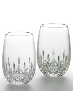 14WL Waterford Crystal Lismore Nouveau Stemless Wine Glasses
