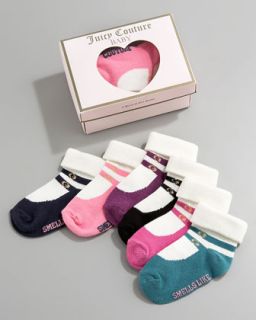 Juicy Couture Baby Gift Box Sock Set, Six Pairs   