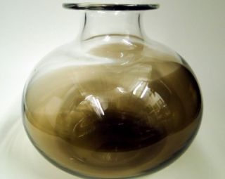 Fenton Art Glass Katja Hickory Brown Clear Large Vase