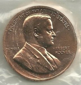 Herbert Hoover Presidential Inaugural Medal Never Opened
