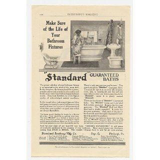 1910 Standard Plumbing Bath Bathroom Fixtures Print Ad