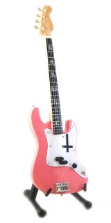 Miniature Guitar Mark Hoppus Fender Jazz Bass Pink Cross Custom Free