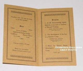 Geneva Menu NYC John Mulholland Magic Program 1928