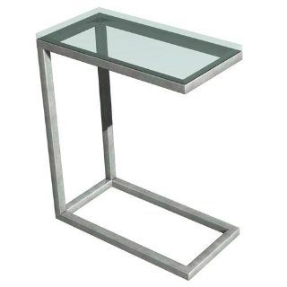 Soho Snack Table (Stainless / Clear) (24H x 10W x 20D