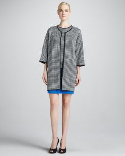 46CX Joan Vass Colorblock Dress & Grid Car Coat