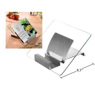 Stainless Steel Glass Cookbook Recipe Book Stand Holder