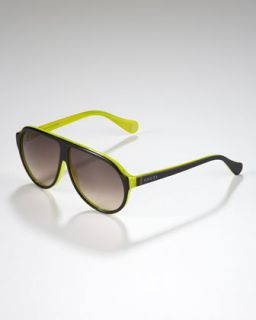 children s oversized gg aviator sunglasses black yellow $ 140