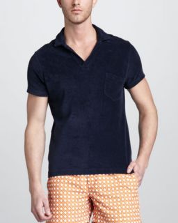 terry toweling polo navy $ 145