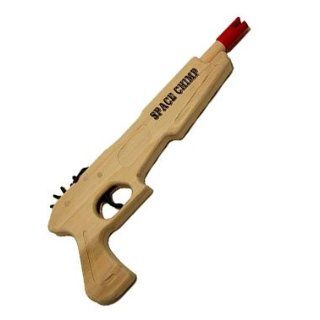 Wooden Rubber Band Gun Space Chimp Pistol with Yellow Ammo