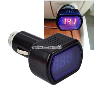 Mini Car High Brightness LCD Battery Voltage Meter Monitor 12V Black