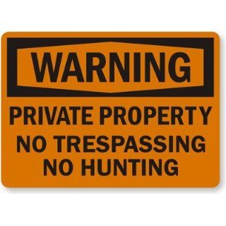 Warning Private Property, No Trespassing, No Hunting Sign