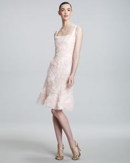 Sue Wong Lace Floral Applique Dress   