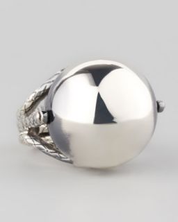 Y152P Bottega Veneta Rolling Silver Sphere Ring