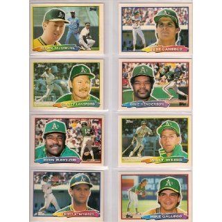 Oakland Athletics 1988 Topps (Big) Baseball Team Set (Mark