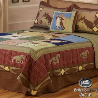Girl Children Kid Horse Pony Western Quilt Teen Bedding Set Twin Full