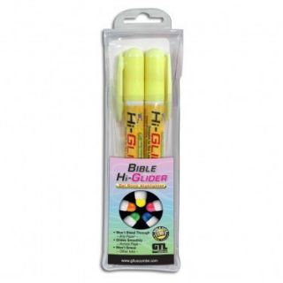 Bible HiGlider 2 Pack Gel Stick Highlighters Yellow Yellow Acid Free