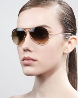 Foldable Aviator Sunglasses, Golden/Brown