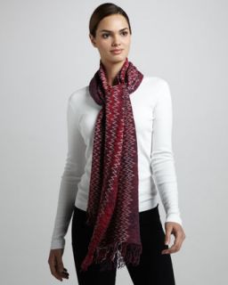 zigzag fringe scarf berry $ 195
