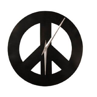  Large Black Peace Sign Wall Clock 29 inch x 1.5 inch