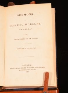 1839 Sermons by Samuel Horsley Scarce Christian